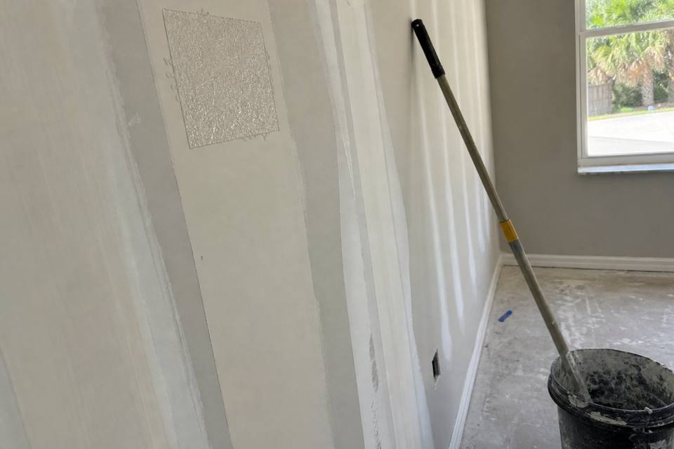 Sheetrock hanging and taped seams for drywall work in Vero Beach